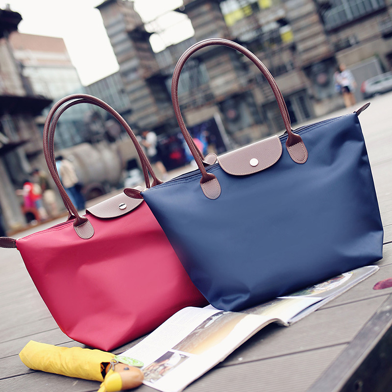 KALIDI Women Tote Bag Stylish Waterproof Zipper Handbag Nylon Travel Shoulder Beach Casual Messenger Bags Ladies Shopping Fold Bag 