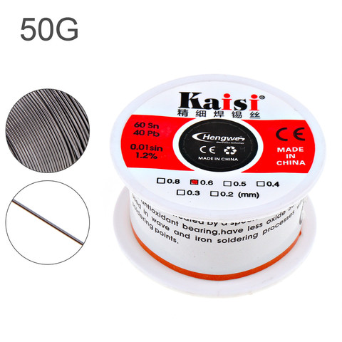 Kaisi 50g Flux 1.2% Fine Wire Tin Lead Solder Wire Sn60 / Pb40 for Precise Welding 0.4mm 0.5mm 0.6mm ► Photo 1/6
