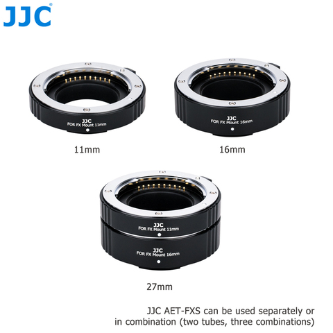 JJC Metal Auto Focus Automatic Extension Lens Tube for Fujifilm X Mount 11mm 16mm Adapter Ring replace Fuji MCEX-11 MCEX-16 ► Photo 1/6