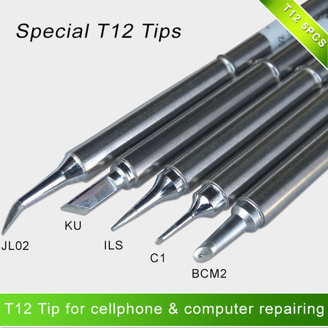 T12 soldering iron tips special set  T12-BCM2 ILS KU C1 JL02 for cellphone mobilephone & computer repairing ► Photo 1/1