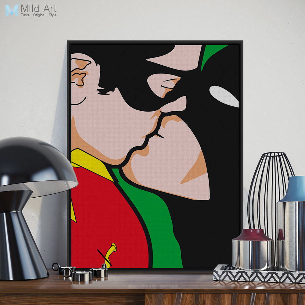 Geometric Superhero Avengers Batman Pop Movie Poster A4 Wall Art Canvas Painting 