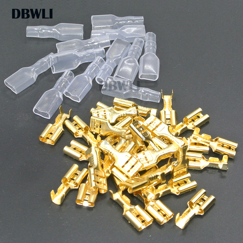 200PCS/100Pairs 2.8mm 4.8mm 6.3mm Female Spade Crimp Terminals Electrical Sleeve Wire Wrap Connector for 22-16 AWG 0.5mm2-1.5mm2 ► Photo 1/4