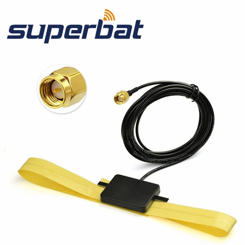 Superbat DAB Active 10dbi Antenna DAB Car Radios Aerial Internal Glass Mount of SMA Male Plug Connector for Kenwood DAB ► Photo 1/1