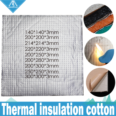 3D Printer Heating Bed Sticker 1pcs Heat Insulation Cotton 200/300mm Foil Self-adhesive Cotton 5mm/10mm Thickness  Anet A8 CR-10 ► Photo 1/6