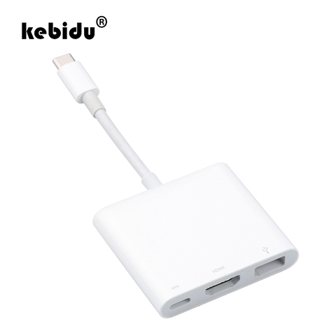 Kebidu Type-C USB C to HDMI USB 3.1 Type c Multifunction Adapter Cable Male to Female Charging Converter Digital AV Multiport ► Photo 1/1