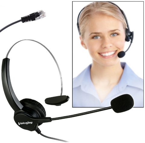 Office headset For Yealink phones T20P,T22P,T26P etc, Grandstream Phones GXP1200, GXP14XX, GXP2010 etc,AVAYA 1600 9600 Series ► Photo 1/3