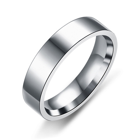 Trendy Stainless Steel Black Rings for Women Wedding Rings Men Jewelry Width 6mm ► Photo 1/4
