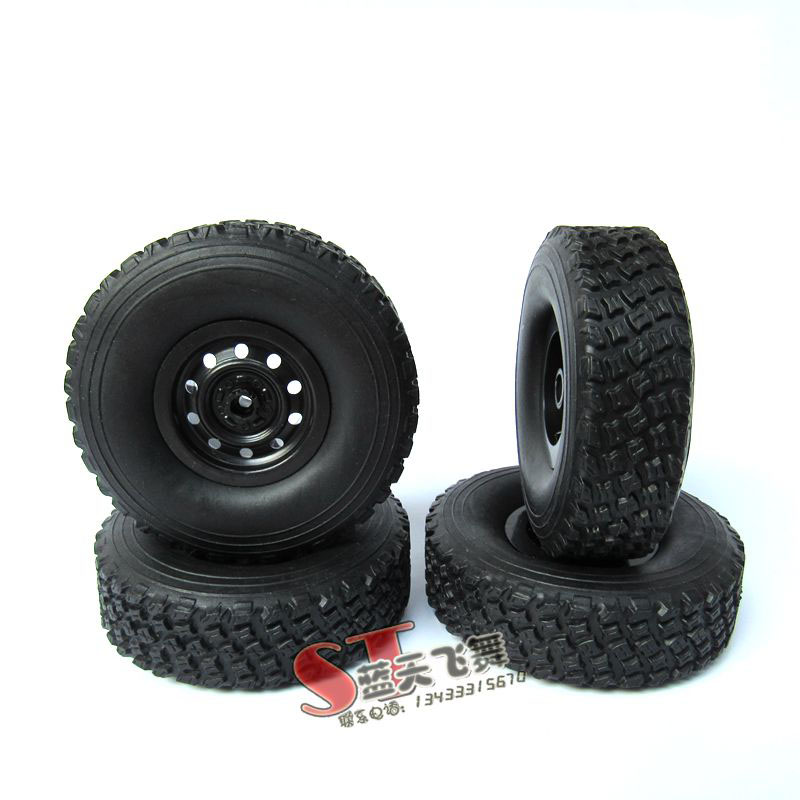 RC Car DIY Parts Wheel Hub with Rubber Tires for WPL B14 B-24 1/16 RC Car Truck 