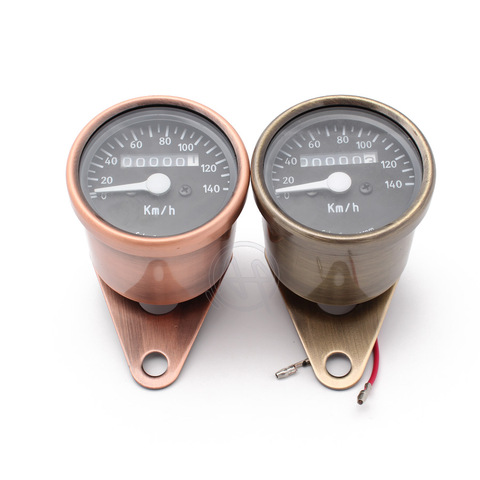 1pcs Motorcycle Dual Gauge Odometer 12V Backlight Tachometer Speedometer Tacho Gauge Bronze Color Universal Fit ► Photo 1/6