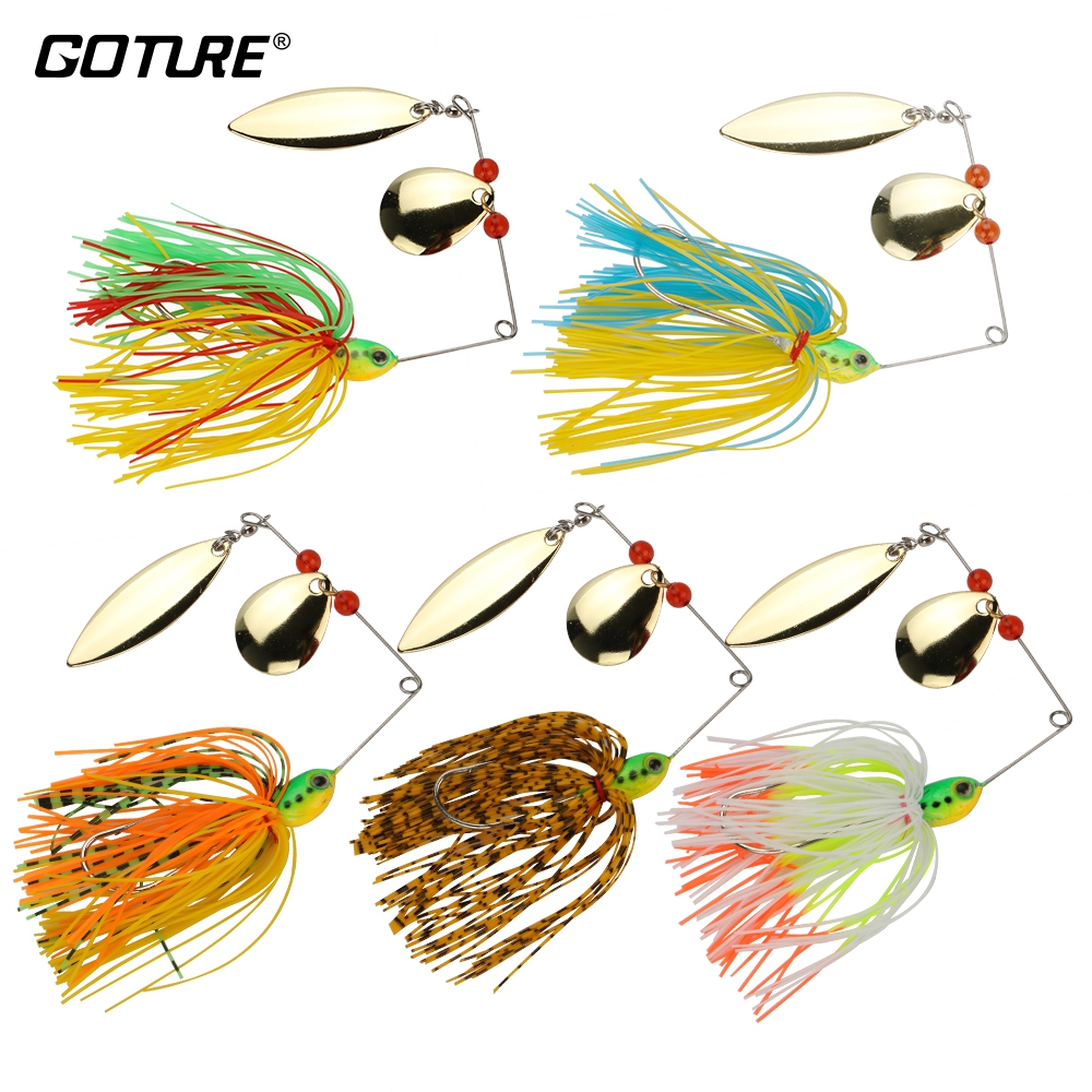 Goture 5pcs/set Spinner Bait Metal Jig 17.5g Fishing Lure Spinner