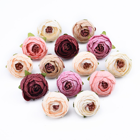 10pcs Decorative flowers wall wedding bridal accessories clearance diy gifts box artificial flowers scrapbooking silk tea roses ► Photo 1/6