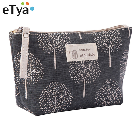 eTya Women Travel Cosmetic Bag Plaid Zipper Makeup Bag phone coin money Handbag Female Purse Make Up Bags Beauty Organizer Pouch ► Photo 1/6