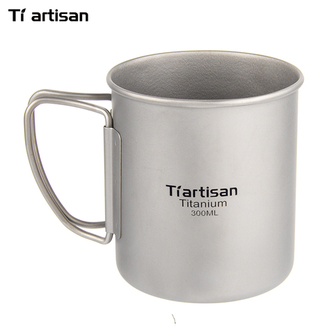 Tiartisan Titanium Mug Handgrip Eco-friendly Titanium Cup 300ml/400ml Dirnk ware Ultralight Portable Metal  Coffee Mug ► Photo 1/6
