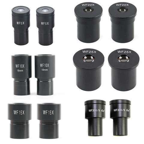 1 Pair Wide-angle Eyepiece WF5X 10X 16X 20X 25X 30X Microscopio Eyepiece 23.2mm Mount Size For Biological Stereo Microscope ► Photo 1/5