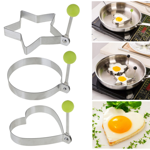 1PC Stainless Steel Omelette Egg Frying Mold Love Round Star Molds DIY Kitchen Egg Pancake Breakfast Cooking Tools ► Photo 1/6