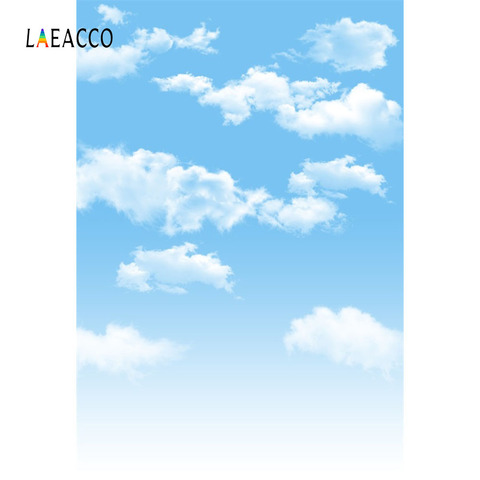 Laeacco Blue Sky White Clouds Birthday Photography Backdrops Newborn Children Portrait Photo Backgrounds Baby Shower Photophone ► Photo 1/6