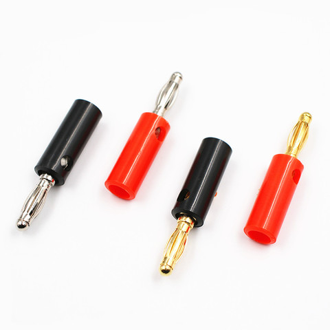 10pcsAudio Speaker Screw Banana Gold Plate Plugs Connectors 4mm IN STOCK FREE SHIPPING Black Red Facotry Online Wholesale Golden ► Photo 1/1