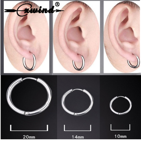 Cxwind Small Round Earrings 316L Stainless Steel Earrings for Women Men Ear Clip Simple Circle Earrings Statement Jewelry ► Photo 1/6