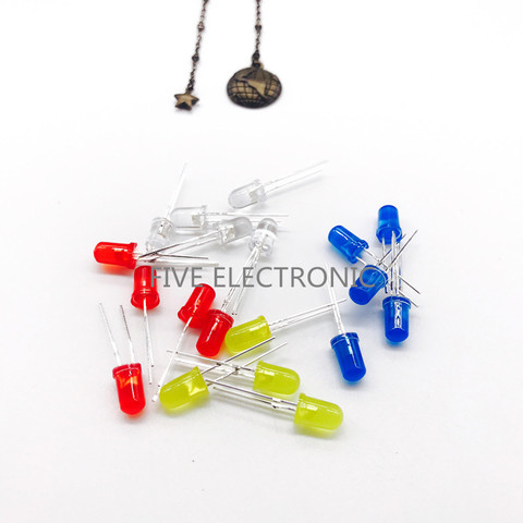 5MM LED Diode SET, Hightlight, Red,Yellow, Jade Green,Blue,White 5pcs/lot ► Photo 1/1