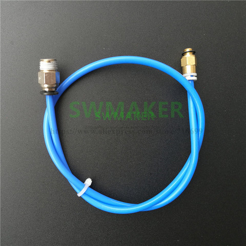1pcs Blue / White  PTFE Tube w/ Pneumatic fitting for MK10 CR10 Hotend Extruder 2x4mm DIY Creality cr-10 CR-10S 3D printer ► Photo 1/4