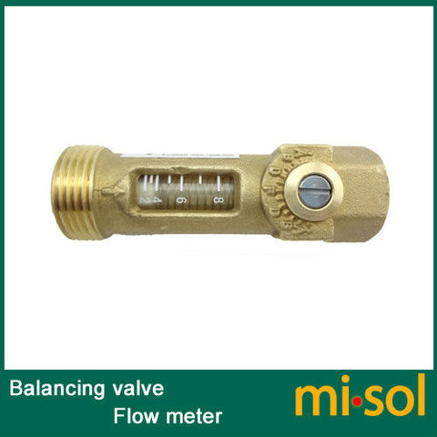 1pcs of Brass Flow Meter Balancing Valve flow sensor for hot water system ► Photo 1/1