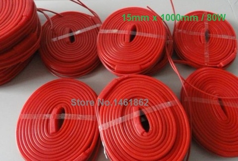 15x1000mm 80W 220V High quality flexible Silicone Heating belt electric heat tracing belt Silicone Rubber Pipe Heater waterproof ► Photo 1/2