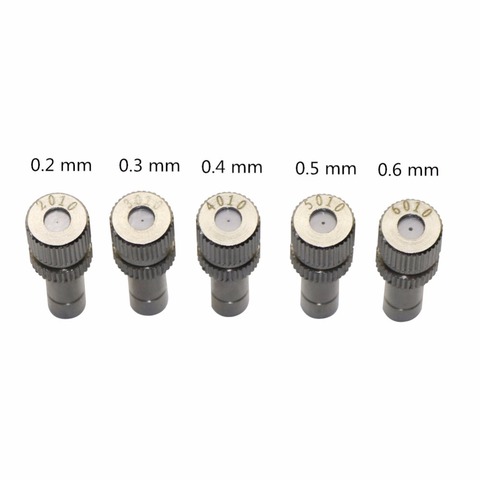 50 Pcs 6mm Low Pressure 0.2-0.6mm Stainless Steel Fog Misting Nozzles 6mm Connectors Garden Water Irrigation Sprinkler Fittings ► Photo 1/6