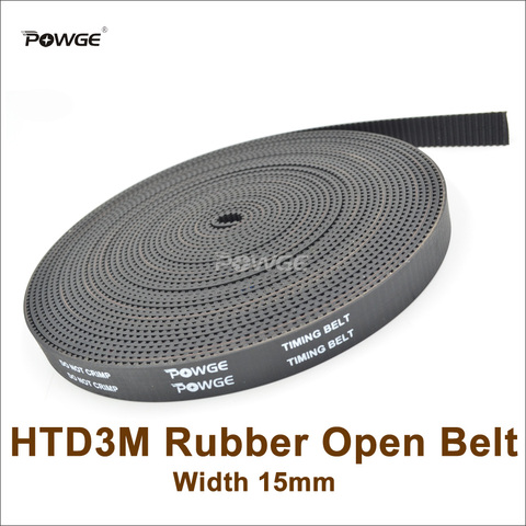 POWGE 5meters 3M Synchronous Belt W=15mm Length=5000mm HTD3M Rubber Open Ended Timing Belt For Laser Machine 3M Pulley 3M-15  ► Photo 1/6