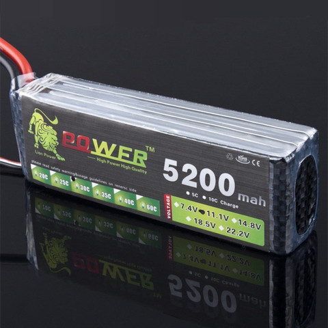 Lion Power 3S Lipo Battery 11.1 V 11.1V 5200MAH 30C MAX 35C LiPo RC Battery For Rc Helicopter Car Boat 3S Lipo 11.1 ► Photo 1/1