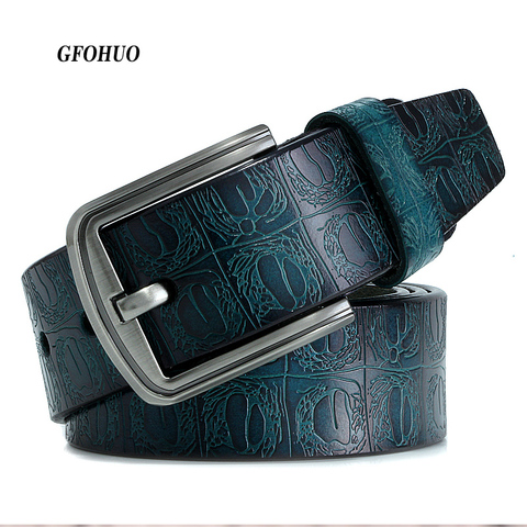 New product brand luxury design pin buckle genuine leather cowhide belt jeans belts for men business cowboy belts Hot Sale ► Photo 1/6