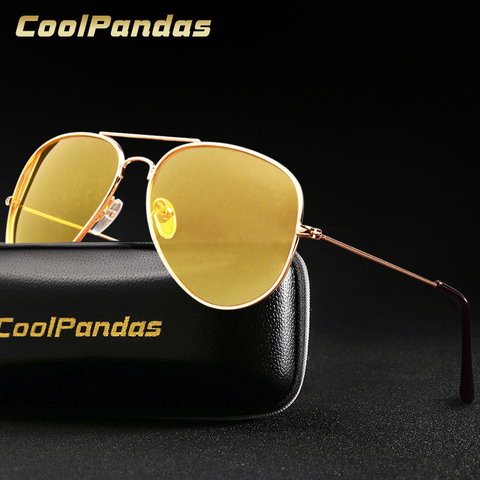 Pilot Aviation Yellow Night Vision Driving Sunglasses Men Women