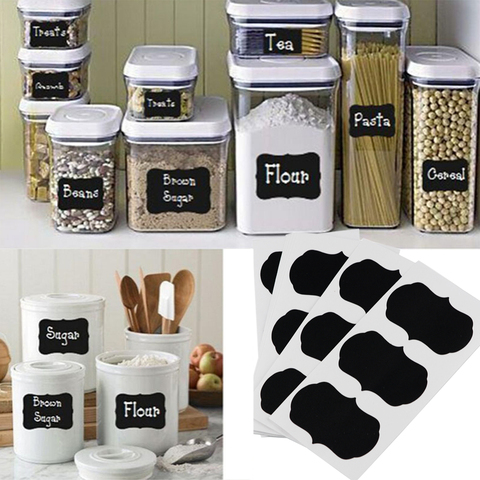 36 Pcs/set Blackboard Sticker Craft Kitchen Jars Organizer Labels Chalkboard Chalk Board Sticker 5cm x 3.5cm Black Board ► Photo 1/4