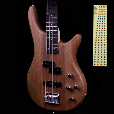 Four Strings Bass Neck Fretboard Fingerboard Note Scale Label Sticker Fret Color Sticker ► Photo 1/4