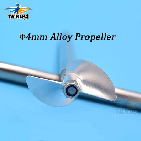 CNC Aluminum Propeller Metal Screw 2 blades Prop Alloy Screw 430/32/33/34/35/36/37/38/39/40/41/42/43/44/45mm For 4mm Prop Shaft  ► Photo 1/6