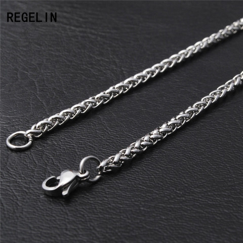 REGELIN New 50/60/70/80cm Length Stainless Steel Chain Lobster Clasps Simple Chains Necklace for Men Party ► Photo 1/3