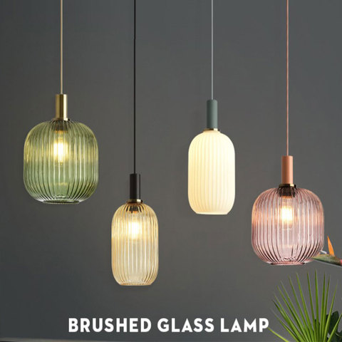 Nordic Retro restaurant colorfull glass pendant lights Creative living room Lamp Simple bedside lamp LED E27 light ► Photo 1/6