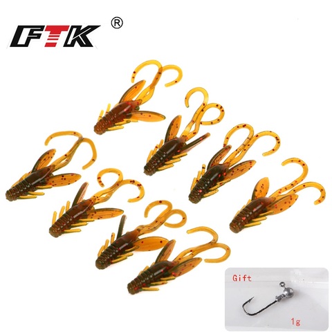 FTK Fishing Lure 20 pcs Insect Baits Wobbler Soft Jig Head Gift Wobbling Fishing Tackle Swimbait Bass Silicone Saltwater GBB ► Photo 1/6