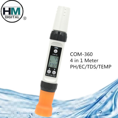 HM Waterproof COM-360 EC TDS PH TEMP Meter 4 in 1 Tester Digital LCD With ATC Calibration And Data Hold Tool Tester 40% Off ► Photo 1/6