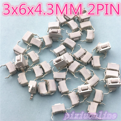 G76Y High Quality 50pcs/lot 3x6x4.3MM 2PIN Tactile Tact Push Button Micro Switch G76 Self-reset Sell at a loss ► Photo 1/5