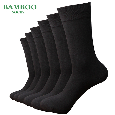Match-Up  Men Bamboo Grey Socks Breathable Anti-Bacterial man Business Dress Socks (6 Pairs/Lot) ► Photo 1/2
