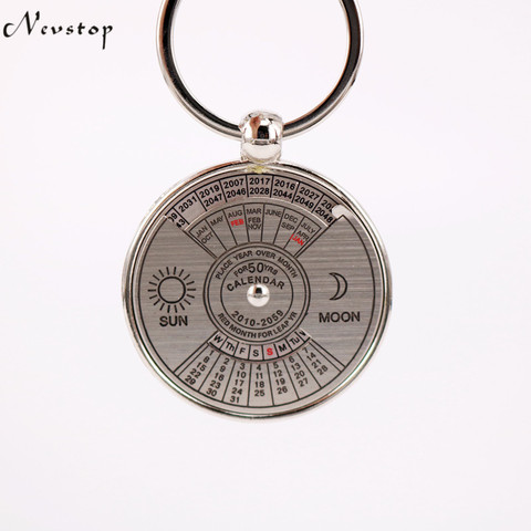 Perpetual Calendar Keyring Keychain Unique Metal Keys Chain Ring Fobs Trinket Ornament Accessories 50 Year novelty fine jewelry ► Photo 1/6