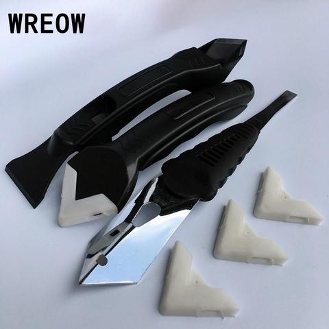 Silicone Trowel Scraper Caulk Plastic Tile Cleaner Pad Caulking Grouting Sealant Finish Cleaning Dirt Remover Set Hand Tool Set ► Photo 1/6