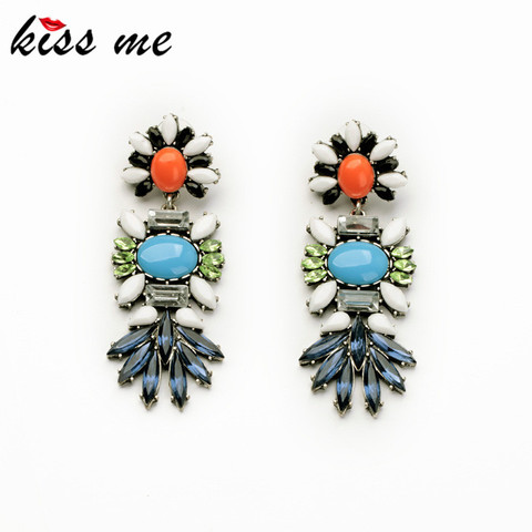 KISS ME 2017 Statement Jewelry Fashion Classic Blue Resin Plant Drop Earrings Factory Wholesale ► Photo 1/6