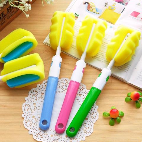 Kitchen Cleaning Tool Cup Cleaner with Strong Decontamination Removable Sponge Cup Brush Plastic Handle Brush for cup glass ► Photo 1/1