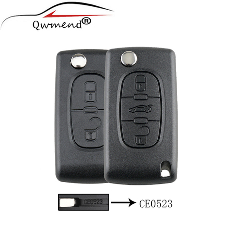 2/3Buttons Remote Car key shell VA2/HU83 Blade For Citroen  C1 C2 C3 C4 C5 Berlingo Picasso For Peugeot  CE0523 Model No logo ► Photo 1/4