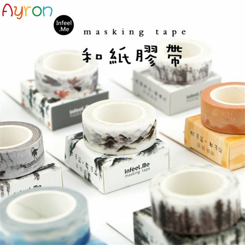 1.5cm*7m  Wide Classical Chinese Ink Painting Washi Tape Adhesive Tape DIY Scrapbooking Sticker Label Masking Tape ► Photo 1/4