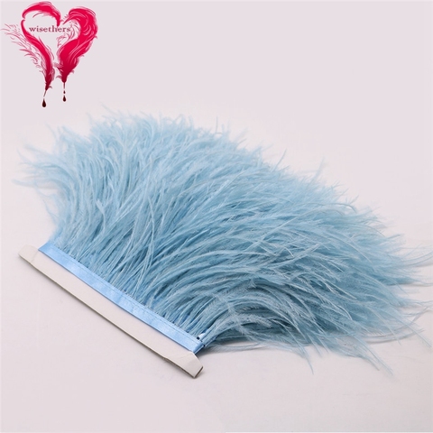 1 Meter Soft Fluffy Dyed Colorful Natural Ostrich Feather Satin Ribbon Trims Fringe Clothing Sewing Decoration Width 10-15 CM ► Photo 1/6
