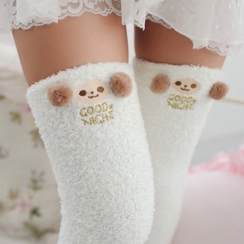 Japanese Mori Girl Animal Modeling Knee Socks Striped Cute Lovely Kawaii Cozy Long Thigh High Socks Compression Winter Warm Sock ► Photo 1/6