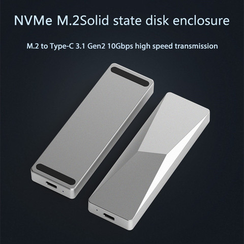 Portable SSD Enclosure Support PCIe M.2 nvme ssd cases type c 3.1 gen2 10Gbps high speed transmission hard drive enclosure ► Photo 1/6