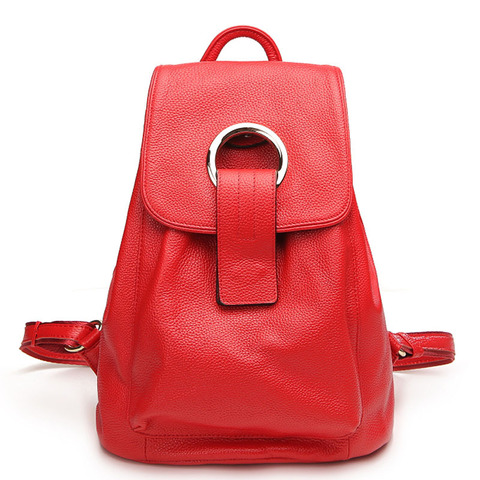 Top qualityFashion Designer Cow Genuine Leather Women Backpack Drawstring School Bags Travel BackPack ► Photo 1/2